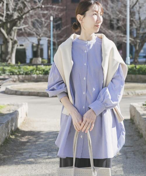 ITEMS URBANRESEARCH(アイテムズ アーバンリサーチ)の「ボイルボリュームチュニック(シャツ/ブラウス・レディース・ブルー系その他/ホワイト/ブラック系その他・FREE)」の3枚目の写真