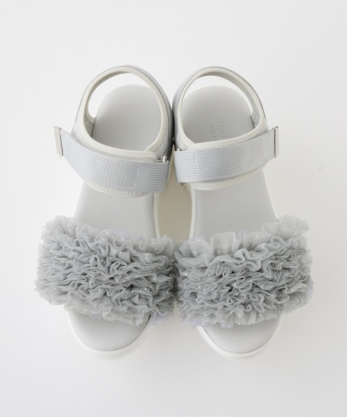 one after another NICE CLAUP（ワンアフターアナザーナイスクラップ）の「【tulle collection】チュールフリルサンダル（サンダル・レディース・アイボリー/ブラック/サックスブルー・S/M/L）」の11枚目の写真