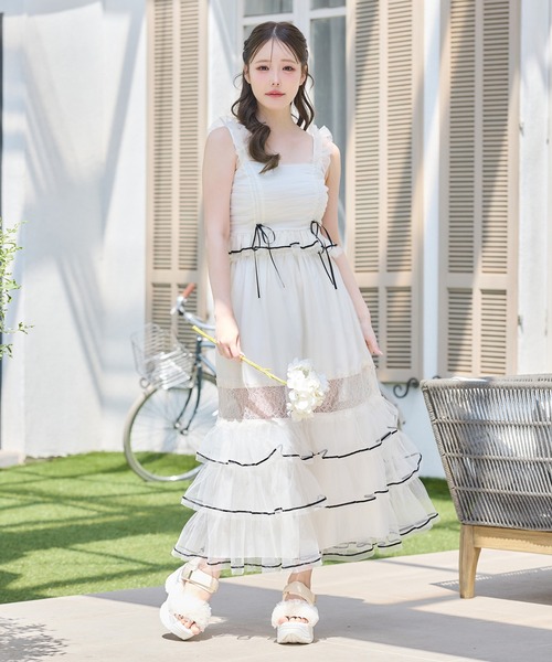 tulle collection】チュールフリルサンダル（サンダル）｜one after