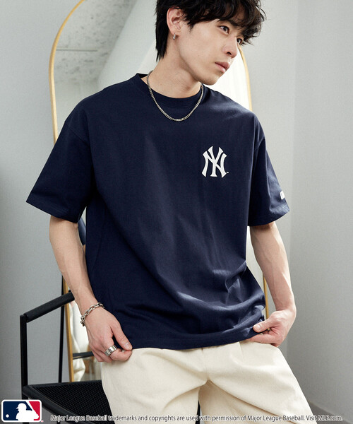 PUBLUX（パブリュクス）の「PUBLUX/パブリュクス ＜機能性素材＞別注MLB タイポグラフィ ロゴTシャツ　限定展開（Tシャツ/カットソー・メンズ・ネイビー/ブラック/ブルー/グレー/オフホワイト/ブラウン・LARGE/MEDIUM/SMALL）」の9枚目の写真