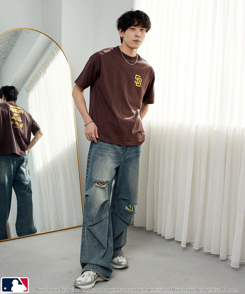 PUBLUX（パブリュクス）の「PUBLUX/パブリュクス ＜機能性素材＞別注MLB タイポグラフィ ロゴTシャツ　限定展開（Tシャツ/カットソー・メンズ・ネイビー/ブラック/ブルー/グレー/オフホワイト/ブラウン・LARGE/MEDIUM/SMALL）」の17枚目の写真