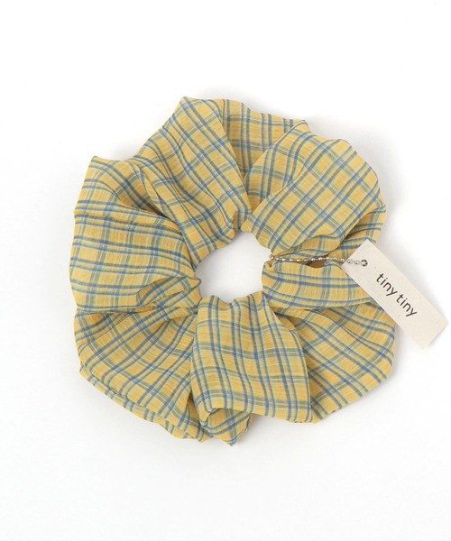 niko and...（ニコアンド）の「シアーチェックシュシュ[tiny tiny(ティニーティニー)]（シュシュ・レディース・イエロー/ブルー・0）」の2枚目の写真