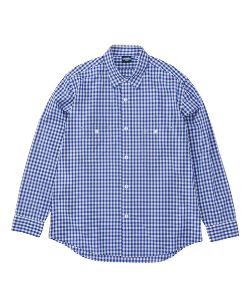 KAVU(カブー)の「KAVU/カブー Gingham Work Shirts/ギンガムワークシャツ(シャツ/ブラウス・メンズ・ブルー/ブラック/パープル・LARGE/MEDIUM)」の3枚目の写真