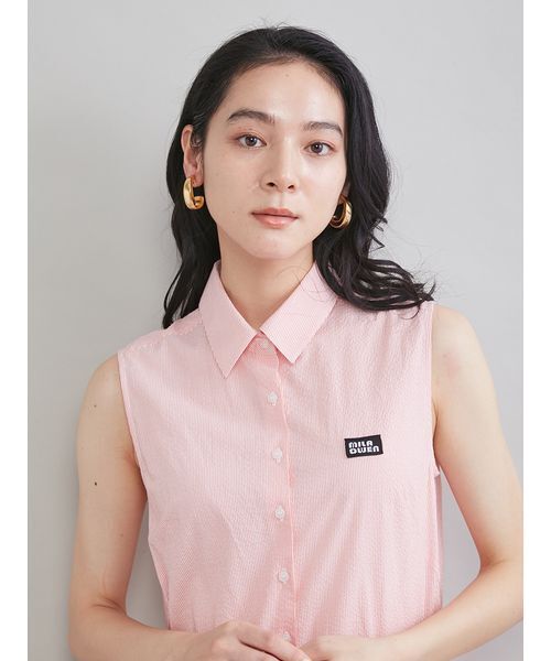 Mila Owen（ミラオーウェン）の「スリーブレスマキシ丈シャツワンピース（ワンピース・レディース・ベージュ/オレンジ/ネイビー・0/1）」の13枚目の写真
