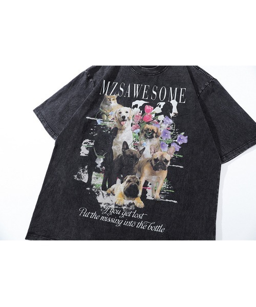 Ressaca(レサーカ)の「オーバーサイズ ピグメント加工 アニマルグラフィックロゴプリントTシャツ(Tシャツ/カットソー・メンズ・ブラック・XL/L/M)」の3枚目の写真