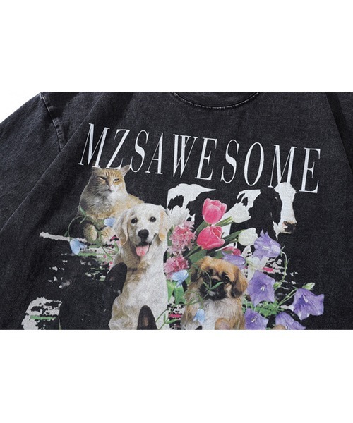 Ressaca(レサーカ)の「オーバーサイズ ピグメント加工 アニマルグラフィックロゴプリントTシャツ(Tシャツ/カットソー・メンズ・ブラック・XL/L/M)」の4枚目の写真