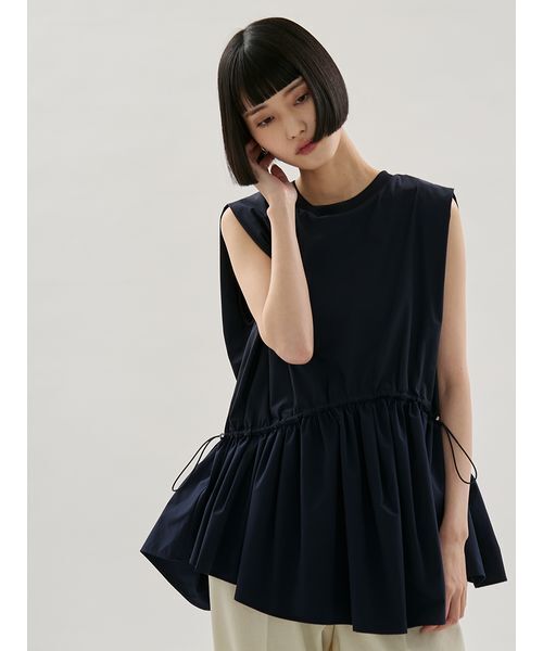 emmi(エミ)の「フレアドッキングカットソー(Tシャツ/カットソー・レディース・ホワイト/ネイビー/ライトブルー・F)」の2枚目の写真
