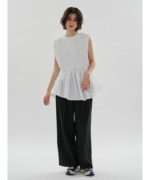 emmi(エミ)の「フレアドッキングカットソー(Tシャツ/カットソー・レディース・ホワイト/ネイビー/ライトブルー・F)」の9枚目の写真