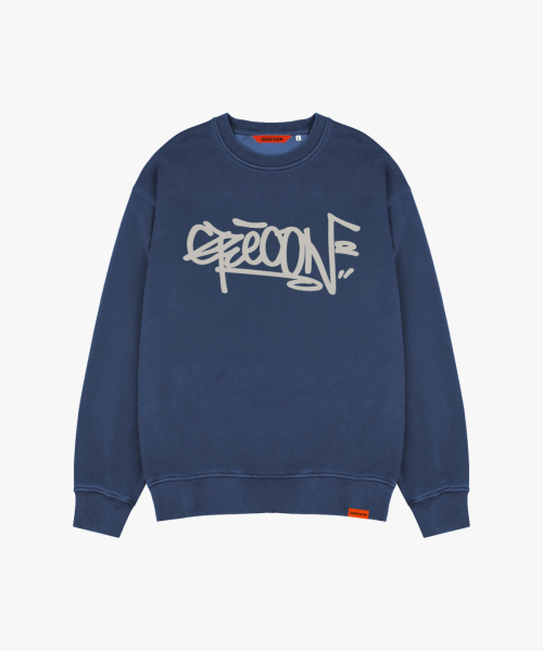 GEECOON(ジークーン)の「タイガーJK ヴィンテージピグメントダイングスウェットシャツ GJK258-111 ブルー(スウェット・メンズ・ブルー・LARGE/X-LARGE)」の1枚目の写真