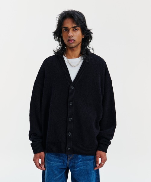 COOTIE PRODUCTIONS（クーティープロダクションズ）の「N/C Boucle Knit Cardigan（カーディガン/ボレロ・メンズ・ブラック・SMALL/LARGE/MEDIUM）」の2枚目の写真