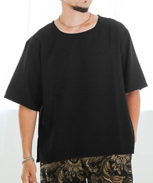 LUXSTYLE | Uネックリラックス半袖Tシャツ(Tシャツ/カットソー)