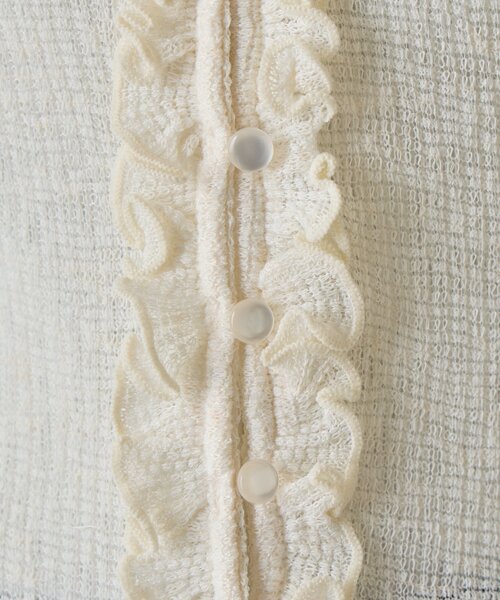 goocy（グーシー）の「シアーワッフルフリルカーディガン（カーディガン/ボレロ・レディース・ブラック/ホワイト/グレー・FREE）」の18枚目の写真