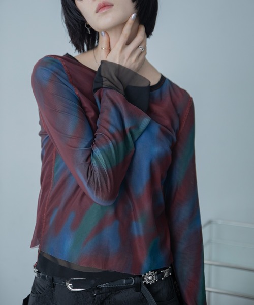 VACANCY(ヴァカンシー)の「ニュアンス柄リバーシブルシアートップス(Tシャツ/カットソー・レディース・ブルー/オレンジ・FREE)」の19枚目の写真