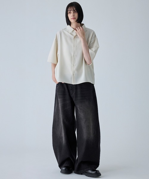 VELNUS(ベルナス)の「【VELNUS】〈Easy Care & UV Protection〉Cropped Short Sleeve Regular Collar Shirt/〈イージーケア・UVカット〉クロップドショートスリーブレギュラーカラーシャツ(シャツ/ブラウス・メンズ・ネイビー/ナチュラル・S/M/L)」の15枚目の写真