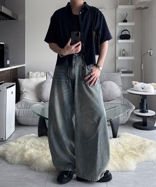 VELNUS(ベルナス)の「【VELNUS】〈Easy Care & UV Protection〉Cropped Short Sleeve Regular Collar Shirt/〈イージーケア・UVカット〉クロップドショートスリーブレギュラーカラーシャツ(シャツ/ブラウス・メンズ・ネイビー/ナチュラル・S/M/L)」の6枚目の写真