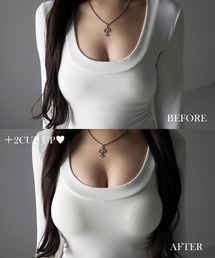 me+em select（ミームセレクト）の「【 ＋５ｃｍ厚盛ブラパッド 】ボリュームアップバンドゥブラトップ ／ +5cm volume up bandeau bra top（ブラジャー）」