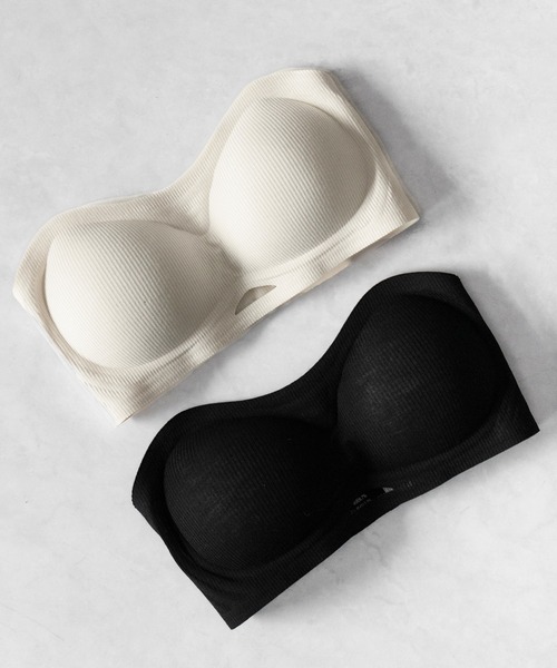 me+em select(ミームセレクト)の「【 +5cm厚盛ブラパッド 】ボリュームアップバンドゥブラトップ / +5cm volume up bandeau bra top(ブラジャー・レディース・アイボリー/ブラック・MEDIUM/SMALL)」の9枚目の写真