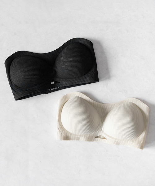 me+em select(ミームセレクト)の「【 +5cm厚盛ブラパッド 】ボリュームアップバンドゥブラトップ / +5cm volume up bandeau bra top(ブラジャー・レディース・アイボリー/ブラック・MEDIUM/SMALL)」の8枚目の写真