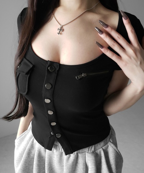 me+em select(ミームセレクト)の「【 +5cm厚盛ブラパッド 】ボリュームアップバンドゥブラトップ / +5cm volume up bandeau bra top(ブラジャー・レディース・アイボリー/ブラック・MEDIUM/SMALL)」の22枚目の写真