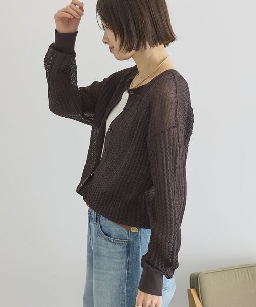 AMERICAN HOLIC(アメリカンホリック)の「【前後2WAY】透かし編みニットカーディガン(カーディガン/ボレロ・レディース・ブラック/ブラウン/レッド/ネイビー・L/M)」の10枚目の写真