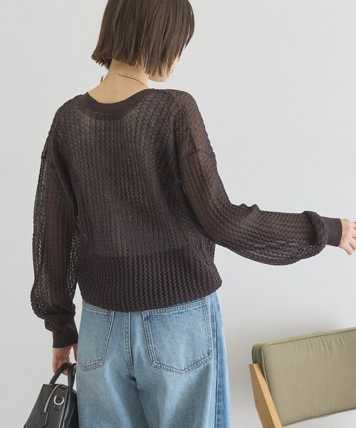 AMERICAN HOLIC(アメリカンホリック)の「【前後2WAY】透かし編みニットカーディガン(カーディガン/ボレロ・レディース・ブラック/ブラウン/レッド/ネイビー・L/M)」の11枚目の写真