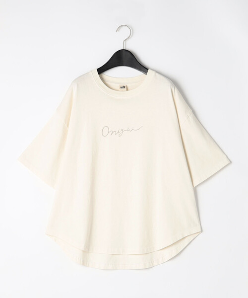 ONIGIRI（オニギリ）の「ピグメント加工 Ｔシャツ（Tシャツ/カットソー・レディース・オフホワイト/ブラウン・FREE）」の6枚目の写真