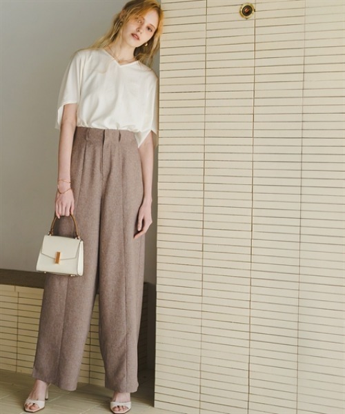 Maison INNESS（メゾンアイネス）の「リネンライクセンターシーム入ワイドパンツ（その他パンツ・レディース・ブラウン/ダークネイビー・5L/4L/3L/LL/L/M/S）」の4枚目の写真