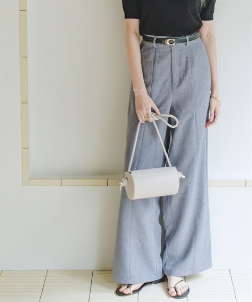 Maison INNESS（メゾンアイネス）の「リネンライクセンターシーム入ワイドパンツ（その他パンツ・レディース・ブラウン/ダークネイビー・5L/4L/3L/LL/L/M/S）」の7枚目の写真