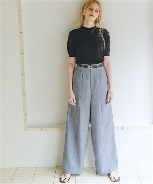 Maison INNESS（メゾンアイネス）の「リネンライクセンターシーム入ワイドパンツ（その他パンツ・レディース・ブラウン/ダークネイビー・5L/4L/3L/LL/L/M/S）」の8枚目の写真