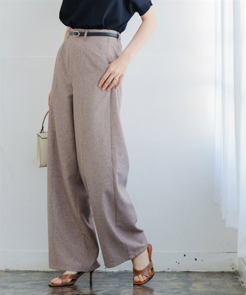 Maison INNESS（メゾンアイネス）の「リネンライクセンターシーム入ワイドパンツ（その他パンツ・レディース・ブラウン/ダークネイビー・5L/4L/3L/LL/L/M/S）」の10枚目の写真