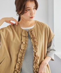 studio CLIP | ノーカラーフリルベスト(ベスト)