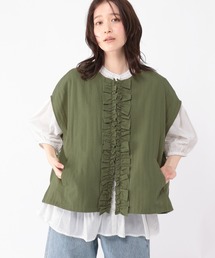 studio CLIP | ノーカラーフリルベスト(ベスト)