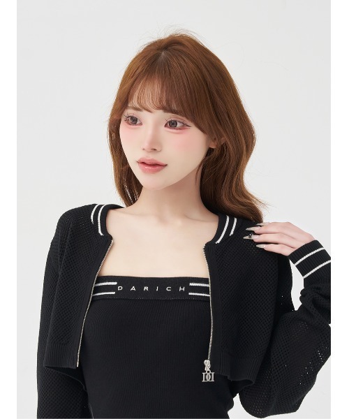 Darich（ダーリッチ）の「ラインメッシュアンサンブルニットミニワンピース（ワンピース・レディース・グレー/ブラック/ホワイト・FREE）」の18枚目の写真