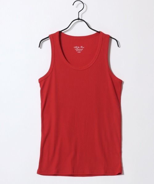 SITRY（シトリー）の「Teleco Tank Top/テレコ タンクトップ ノースリーブ（タンクトップ・メンズ・モカ/グレー/ライム/ライトピンク/チャコール/ブルー/バーガンディー/ブラック/インディゴブルー/オフホワイト/レッド/オリーブ/オレンジ/ターコイズブルー/ブラウン/ネイビー/イエロー/パープル・M/L/LL）」の16枚目の写真
