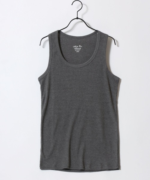 SITRY（シトリー）の「Teleco Tank Top/テレコ タンクトップ ノースリーブ（タンクトップ・メンズ・モカ/グレー/ライム/ライトピンク/チャコール/ブルー/バーガンディー/ブラック/インディゴブルー/オフホワイト/レッド/オリーブ/オレンジ/ターコイズブルー/ブラウン/ネイビー/イエロー/パープル・M/L/LL）」の4枚目の写真