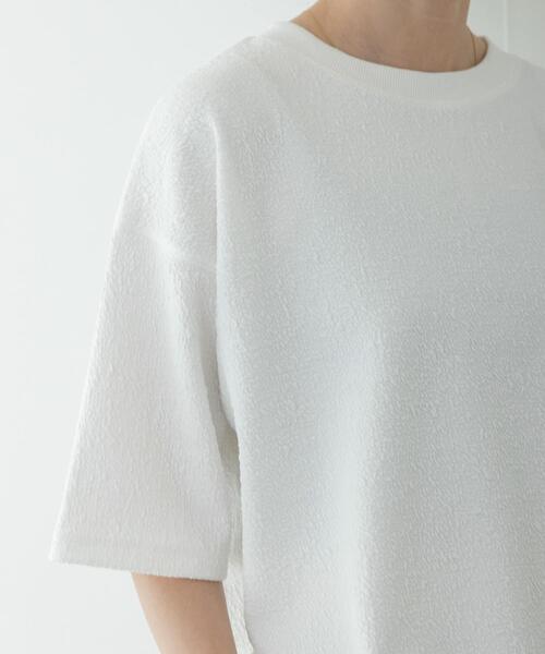 URBAN RESEARCH Sonny Label(アーバンリサーチサニーレーベル)の「カットジャガードドロスト五分袖プルオーバー(Tシャツ/カットソー・レディース・グレー系その他/ブラック/オフホワイト・FREE)」の4枚目の写真