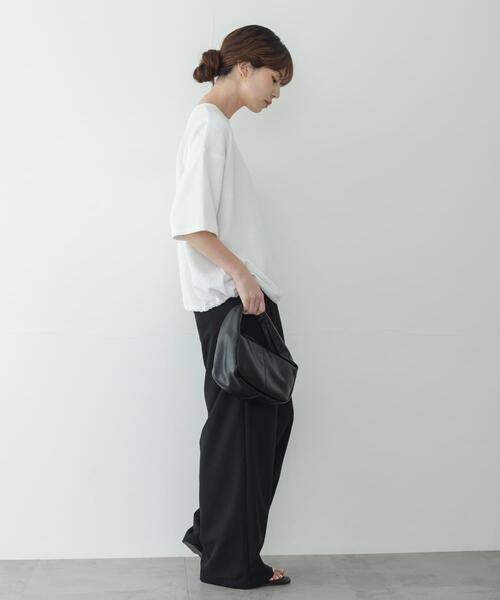 URBAN RESEARCH Sonny Label(アーバンリサーチサニーレーベル)の「カットジャガードドロスト五分袖プルオーバー(Tシャツ/カットソー・レディース・グレー系その他/ブラック/オフホワイト・FREE)」の9枚目の写真