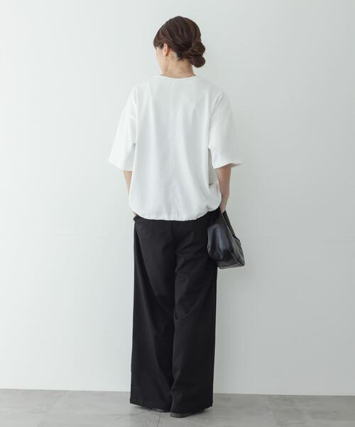 URBAN RESEARCH Sonny Label(アーバンリサーチサニーレーベル)の「カットジャガードドロスト五分袖プルオーバー(Tシャツ/カットソー・レディース・グレー系その他/ブラック/オフホワイト・FREE)」の10枚目の写真