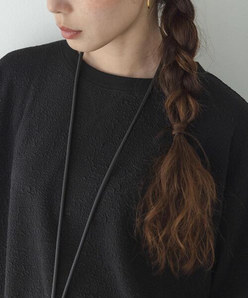 URBAN RESEARCH Sonny Label(アーバンリサーチサニーレーベル)の「カットジャガードドロスト五分袖プルオーバー(Tシャツ/カットソー・レディース・グレー系その他/ブラック/オフホワイト・FREE)」の14枚目の写真