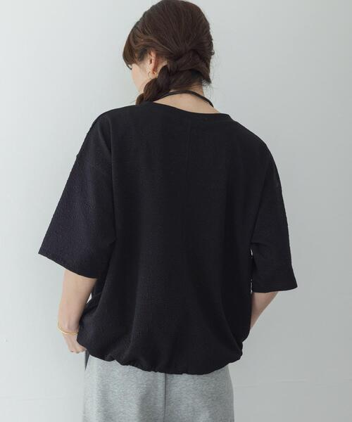 URBAN RESEARCH Sonny Label(アーバンリサーチサニーレーベル)の「カットジャガードドロスト五分袖プルオーバー(Tシャツ/カットソー・レディース・グレー系その他/ブラック/オフホワイト・FREE)」の16枚目の写真
