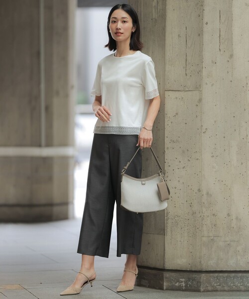 J.PRESS Ladies(J.プレス レディス)の「FLAXASAオックス ワイド ストレート パンツ(その他パンツ・レディース・ネイビー系/グレー系/黄土色系・S/XS)」の6枚目の写真