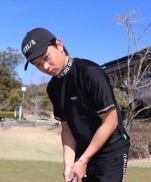 LUXE R GOLF（ラグジュ ゴルフ）の「(RM)【LUXE R GOLF】ストレッチ スムース ロゴ ハイネック Tシャツ（Tシャツ/カットソー）」
