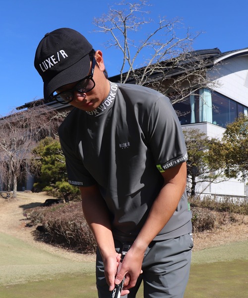 LUXE/R GOLF(ラグジュ ゴルフ)の「(RM)【LUXE/R GOLF】ストレッチ スムース ロゴ ハイネック Tシャツ(Tシャツ/カットソー・メンズ・ネイビー/ホワイト/チャコールグレー/ブラック・X-LARGE/LARGE/MEDIUM)」の22枚目の写真