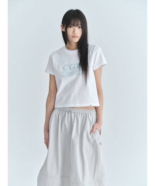 codegraphy（コードグラフィー）の「(Women's) Square Logo Short Sleeve T-shirt CBFUWTS004（Tシャツ/カットソー・レディース・チャコール/ダークネイビー/White/ホワイト/Red・フリー）」の2枚目の写真