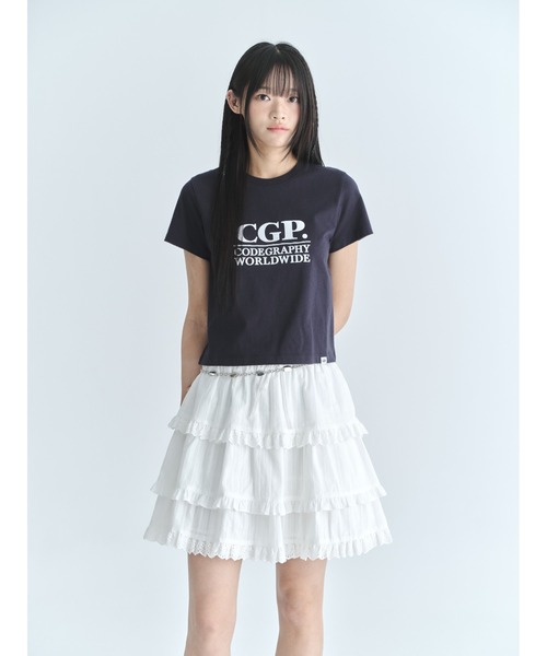 codegraphy（コードグラフィー）の「(Women's) Square Logo Short Sleeve T-shirt CBFUWTS004（Tシャツ/カットソー・レディース・チャコール/ダークネイビー/White/ホワイト/Red・フリー）」の10枚目の写真