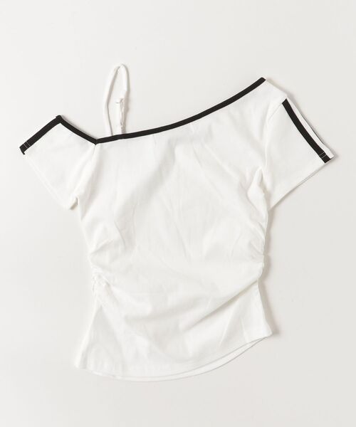 .KOM(ドットコム)の「A'GEM/9 × .kom 『.KOM/ドットケーオーエム』アシメワンショルダーナンバリングトップス(Tシャツ/カットソー・レディース・ホワイト・FREE)」の11枚目の写真