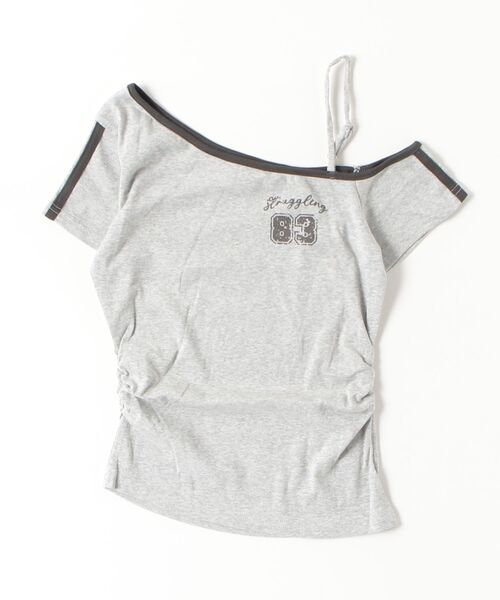 .KOM(ドットコム)の「A'GEM/9 × .kom 『.KOM/ドットケーオーエム』アシメワンショルダーナンバリングトップス(Tシャツ/カットソー・レディース・ホワイト・FREE)」の12枚目の写真