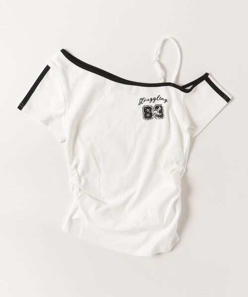 .KOM(ドットコム)の「A'GEM/9 × .kom 『.KOM/ドットケーオーエム』アシメワンショルダーナンバリングトップス(Tシャツ/カットソー・レディース・ホワイト・FREE)」の10枚目の写真