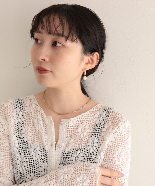 fredy emue(フレディエミュ)の「淡水パールリングピアス(ピアス(両耳用)・レディース・シルバー/ゴールド・FREE)」の5枚目の写真