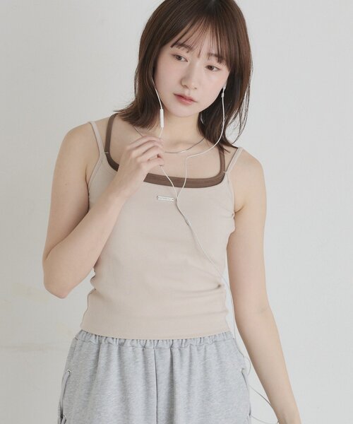 mline（エムライン）の「[mline]パット付き レイヤードキャミ（キャミソール・レディース・ブラック/ピンク・FREE）」の13枚目の写真